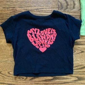 black cropped tee shirt from subdued in size small!!